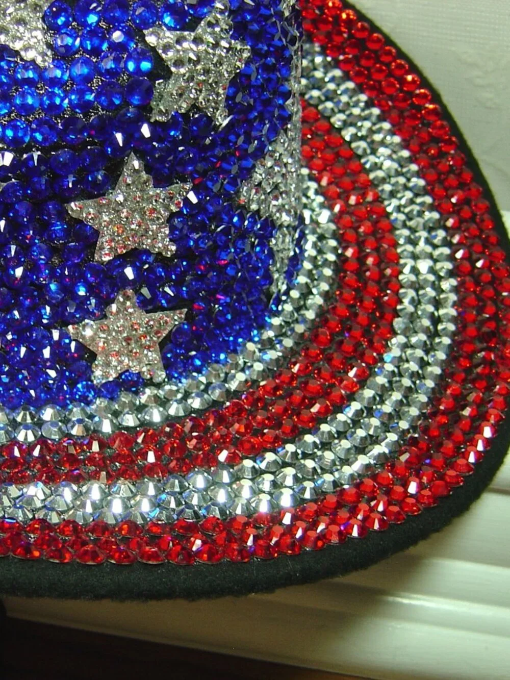 Sparkly, glitzy stars & stripes patriotic western style cowboy hat